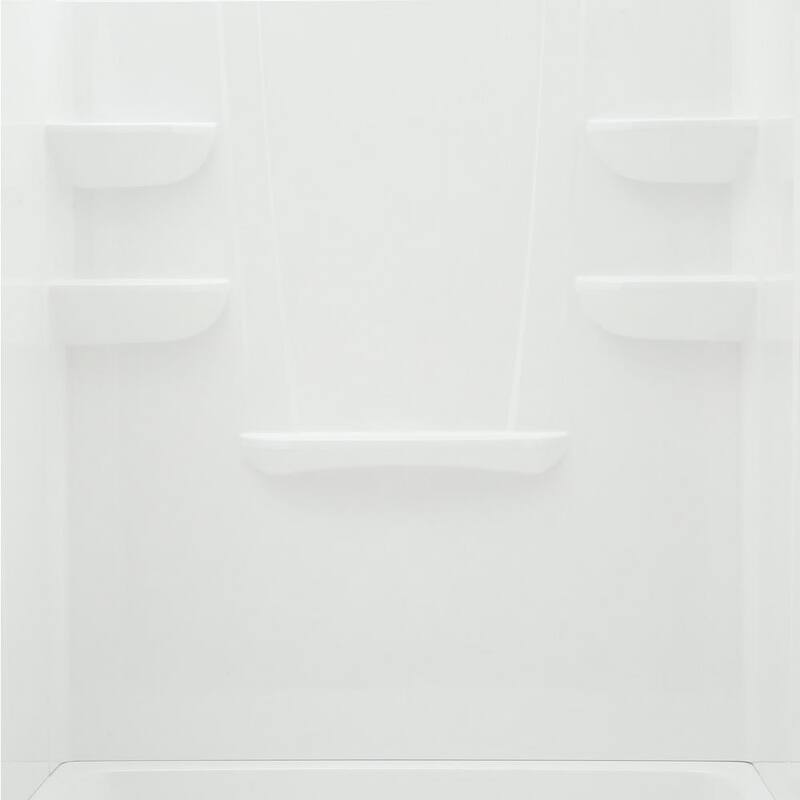 A2 30 in. x 60 in. x 76 in. 4-piece Shower Kit w/ Left Drain Alcove Tub and Direct-to-Stud Shower Wall Panels in White