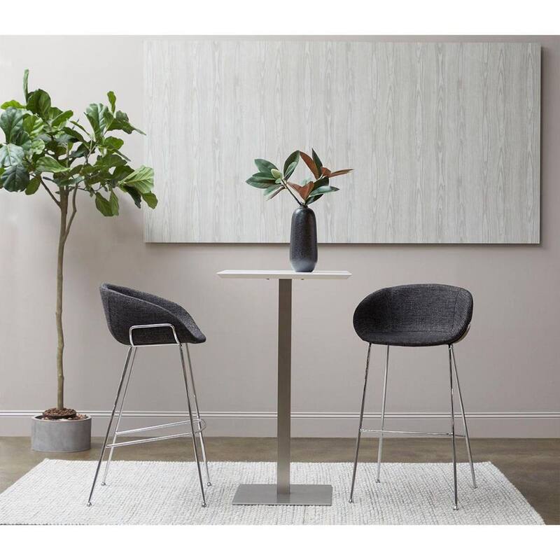 Amelia 38.98 in. Black Low Back Metal Extra Tall 34-40 in. Bar Stool with Fabric Seat 2 Set of Included