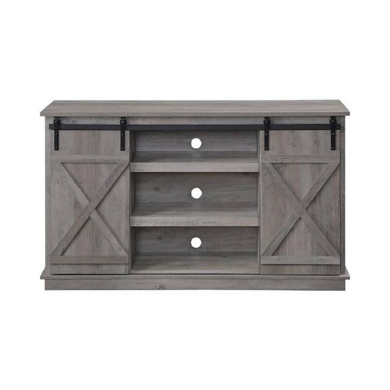 16 in. Gray TV Stand