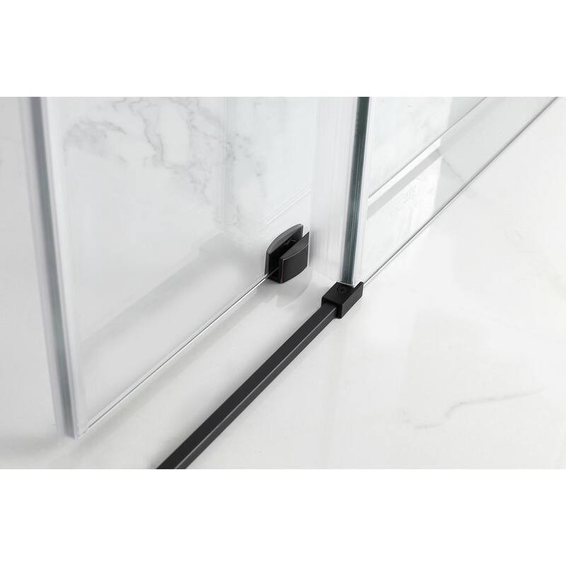 64 in. - 68 in. x 36 in. x 80 in. Frameless Corner Sliding Shower Enclosure Clear Glass in Oil Rubbed Bronze Left