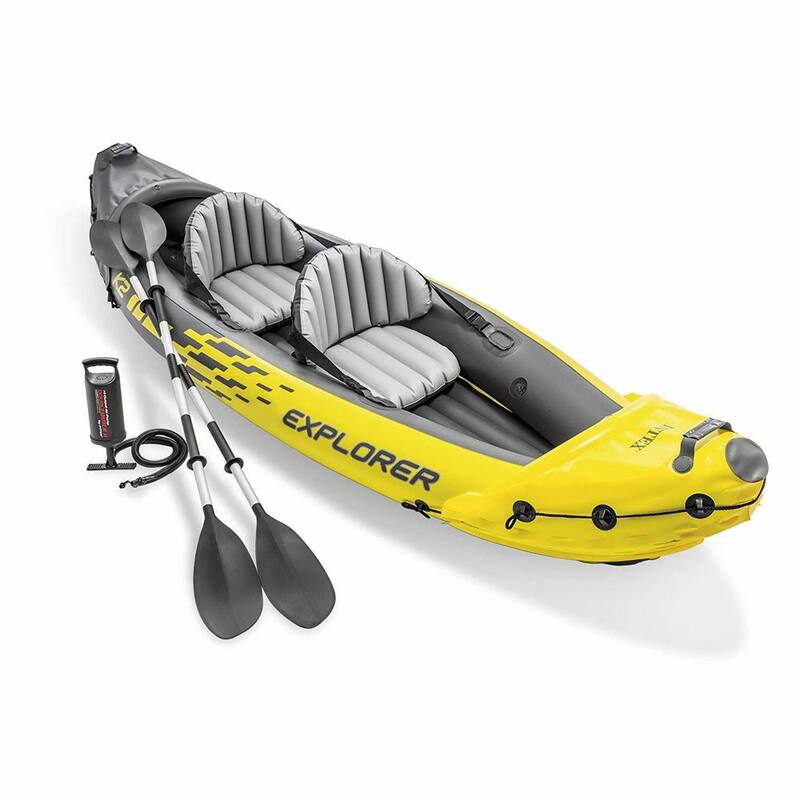 2-Person Inflatable Kayak with Oars Pump 1-Person Inflatable Kayak 2-Pack