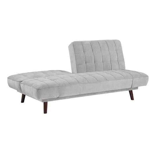 79.5 in. Silver Gray Chenille Fabric Upholstered 2-Seater Loveseat with Attached Cushions Adjustable Arms Casual