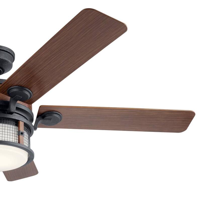 Ahrendale 60 in. Integrated LED Indoor Auburn Downrod Mount Ceiling Fan with Light Kit and Wall Control