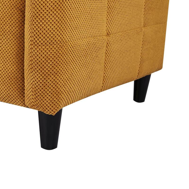 79.1 in. W Square Arm Fabric Rectangle Straight Sofa in Yellow