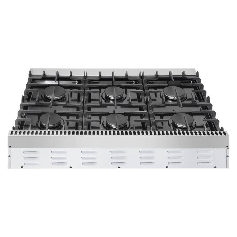 36 in. Gas Cooktop in Stainless Steel with 6 Burners