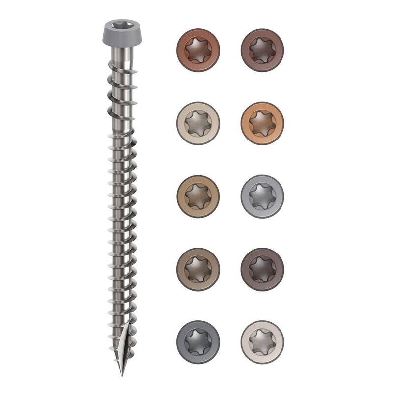 #10 2-1/2 in. 316 Gray Premium Star Drive Flat Undercut Screws Stainless Steel Composite 1750-Count