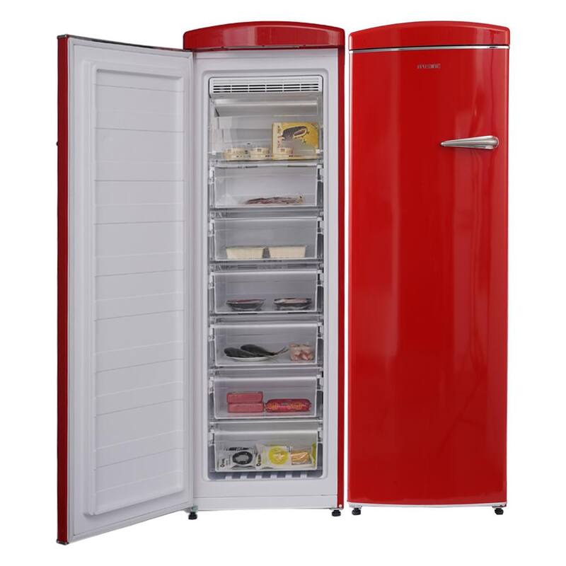 8.3 cu. ft. Frost Free Retro Upright Freezer in Red