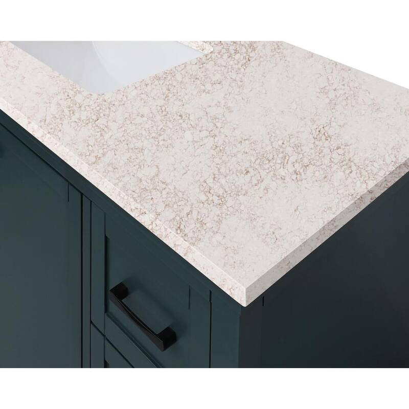 49 in. W x 22 in. D Quartz Vanity Top in Lotte Radianz Alluring with White Rectangular Single Sink