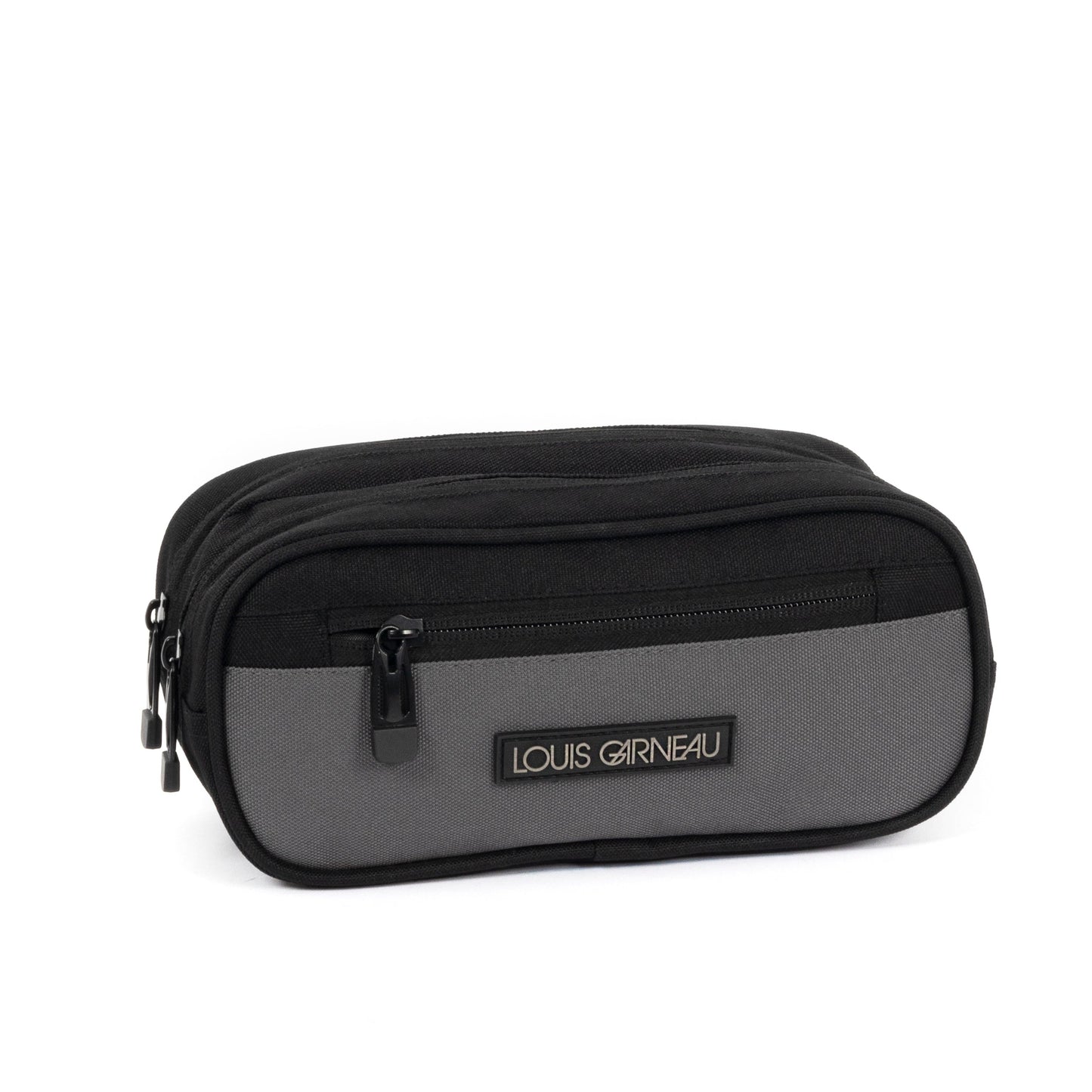 LOUIS GARNEAU |BLACK AND GREY 2 COMPARTMENTS PENCIL CASE