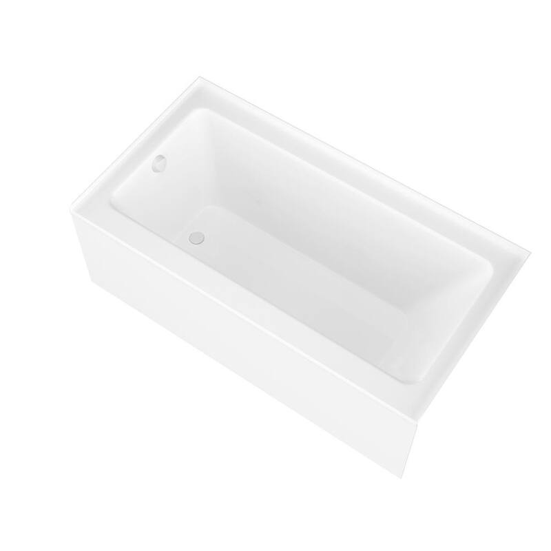 5 ft. Left Drain Tub in White with 60 in. x 62 in. Sliding Tub Door in Brushed Nickel