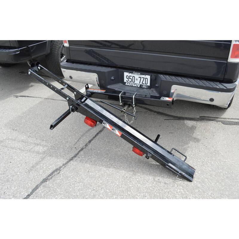 400 lb. Capacity Hitch Mounted Motorcycle Carrier with Adjustable Front Wheel Channel