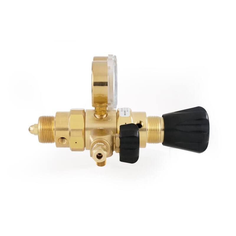 0 PSI to 50 PSI 2-Stage CGA 580 Brass 1/4 in. Compression Fitting Nitrogen Helium Argon Specialty Gas Lab Regulator