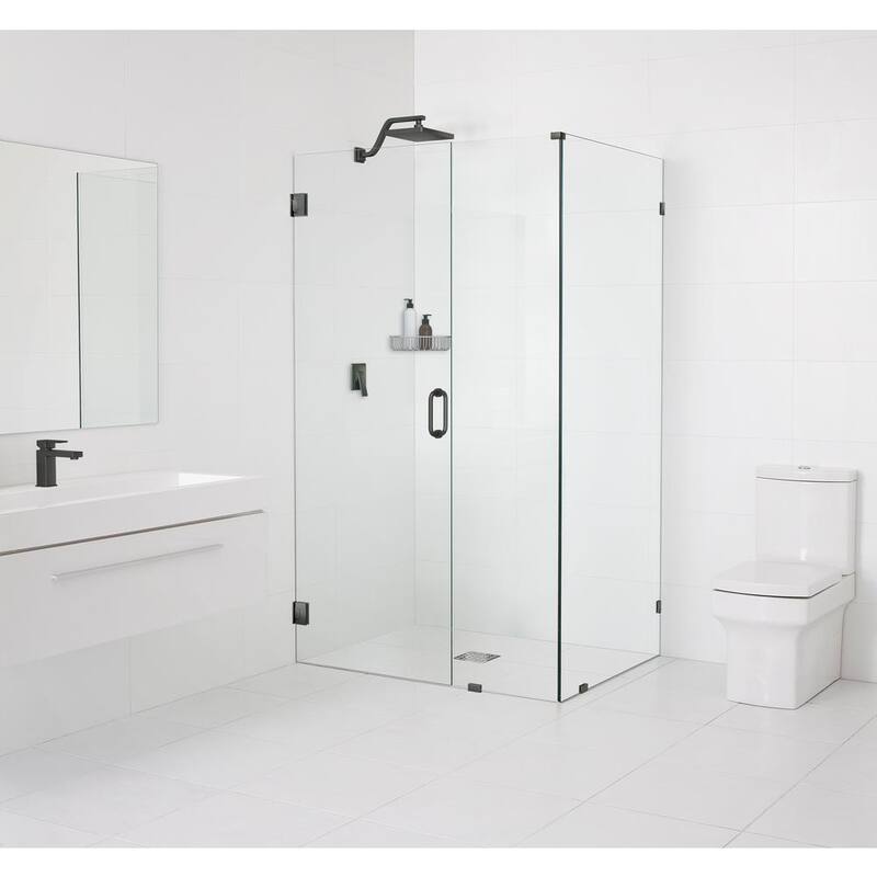 45 in. W x 39.5 in. D x 78 in. H Pivot Frameless Corner Shower Enclosure in Oil Rubbed Bronze Finish with Clear Glass