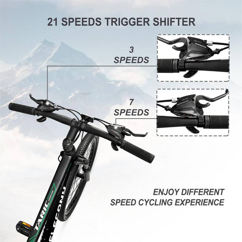 26 in. Mountain Bike/Bicycle Shimano 21 Speeds with Mechanical Disc Brakes and Aluminum/High-Carbon Steel Frame Black