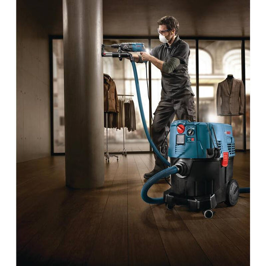 9 Gal. Corded Wet/Dry Dust Extractor Vacuum with HEPA Filter and Bonus SDS-Max and SDS-Plus Universal Dust Attachment