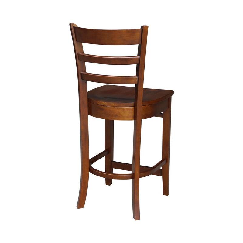 3 PC Set - Espresso Solid Wood 36 in. Square Table with 2 Side Stools