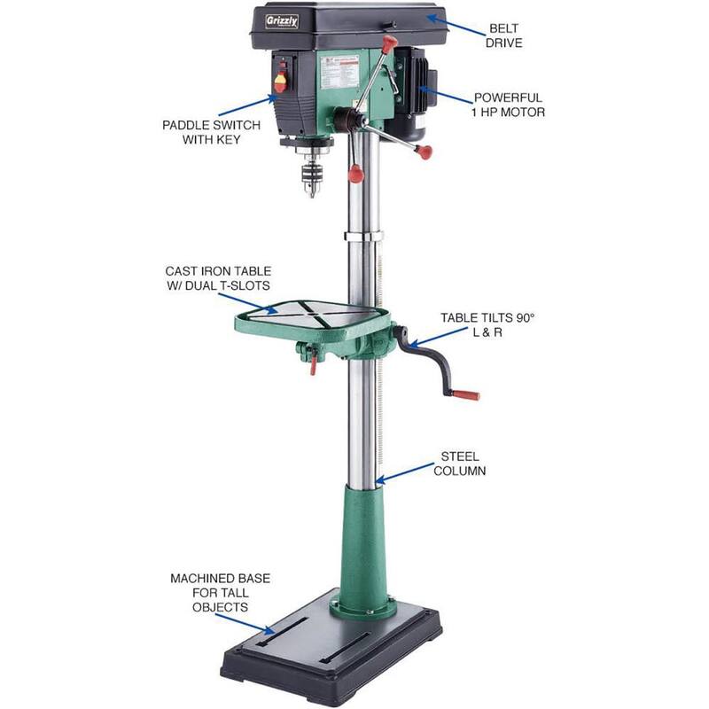 17 in. 12-Speed Floor Drill Press