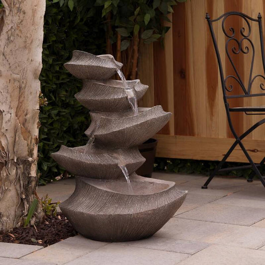 31 in. H Cascading Outdoor Fountain with LED Lights