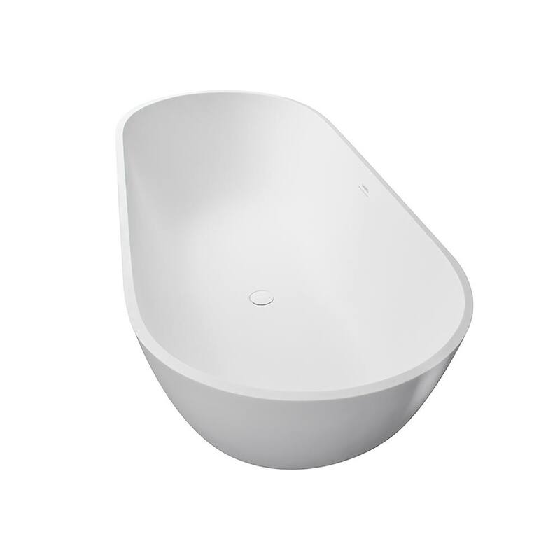 69 in. Stone Resin Composite Flatbottom Non-whirlpool Bathtub in White