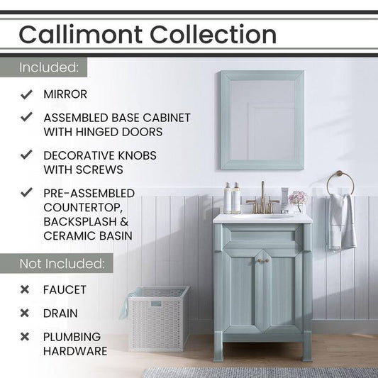 23.62 in. W x 20.5 in. D x 33.46 in. Callimont Vanity Cabinet with Sink 2 Doors Blue Cabinet