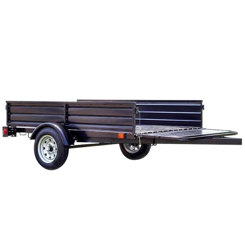 1639 lb. Payload Capacity 4.5 ft. x 7.5 ft. Utility Trailer Kit with Bed Tilt and Collapsing Ends to Extend Bed to 12 ft