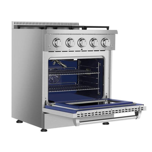 30 in. 4.2 cu. ft. Single Oven Slide-in Gas Range with 4 Burners in Stainless Steel