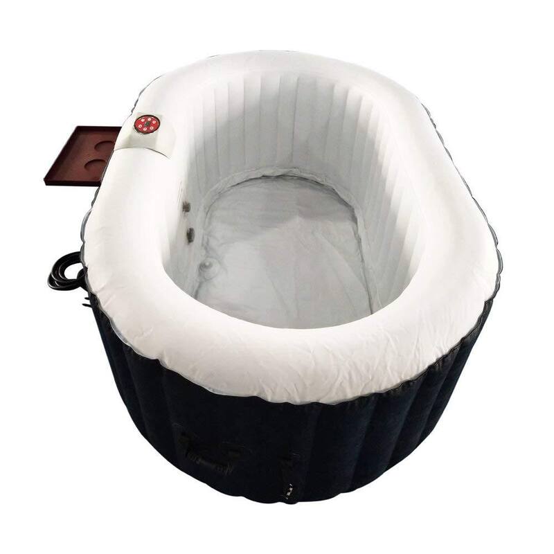 2-Person 130-Jet Inflatable Hot Tub with Drink Tray and Cover