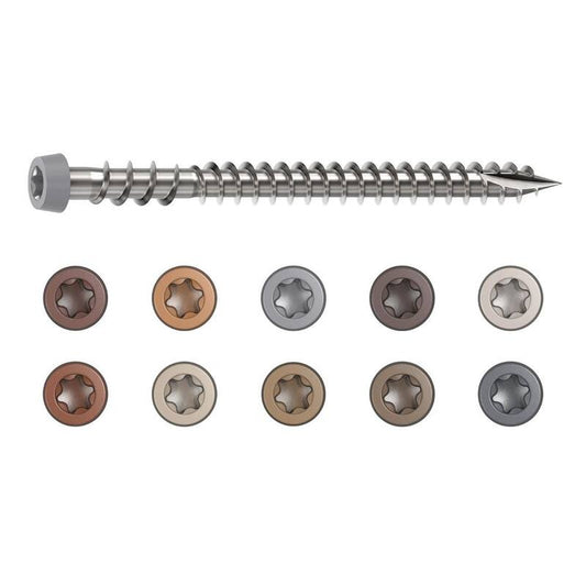 #10 2-1/2 in. 316 Gray Premium Star Drive Flat Undercut Screws Stainless Steel Composite 1750-Count