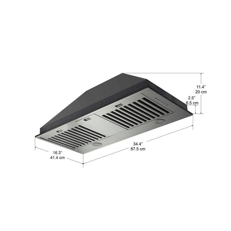 34 in. Ducted Built-In Range Hood with LED in Stainless Steel