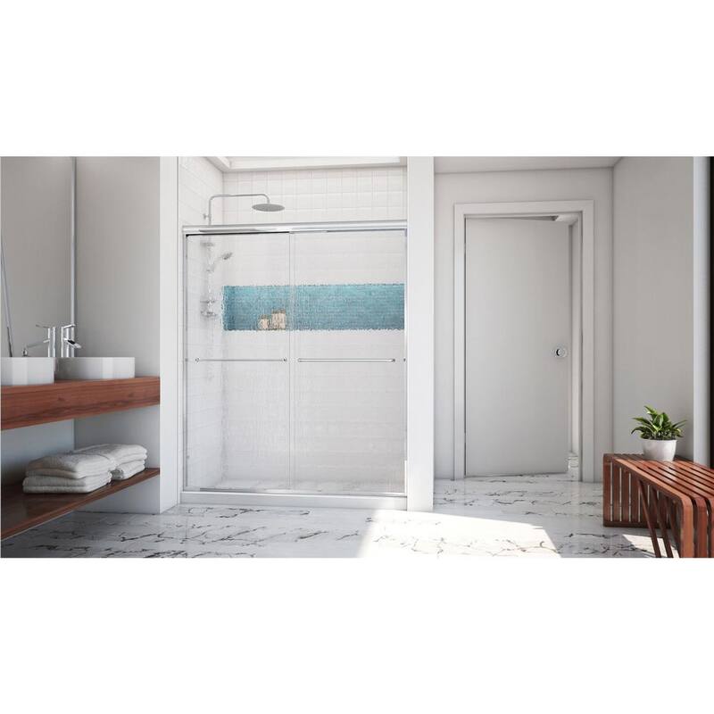 Alliance Pro LT 56 in. - 60 in. x 70-3/8 in. Semi-Frameless Sliding Shower Door in Chrome