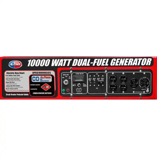 8000-Watt Electric Start Propane and Gasoline Dual Fuel Portable Generator with Auto CO Shutoff