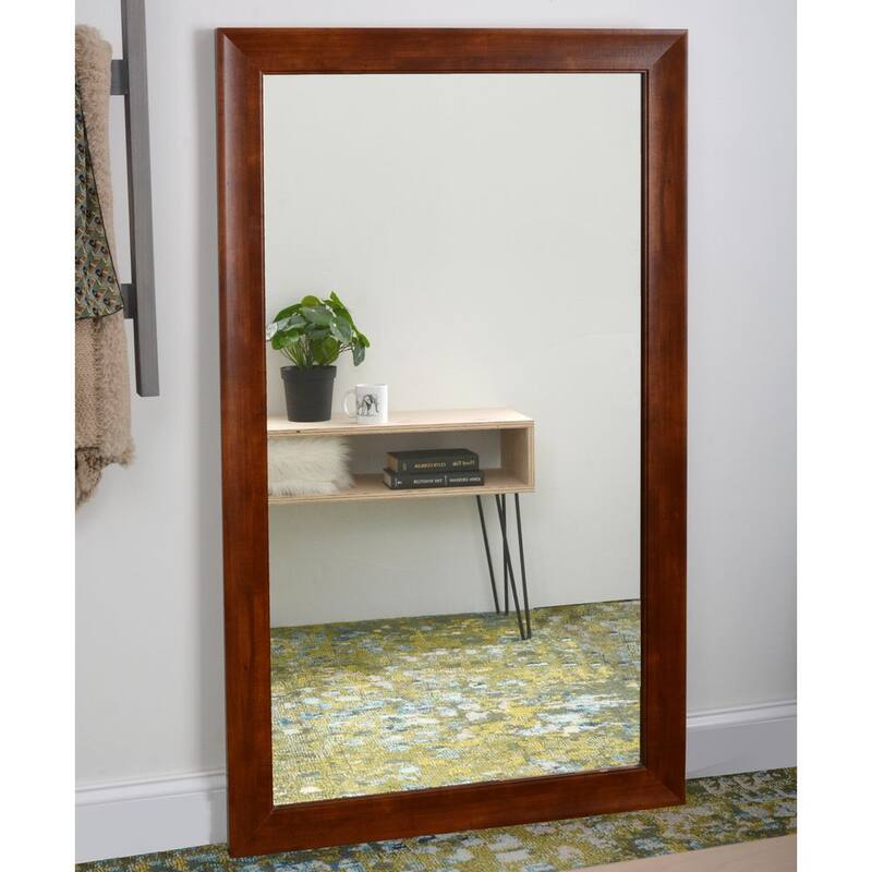 66 in. H x 32 in. W Rustic Framed Rectangle Brown Full Length Decorative Mirror