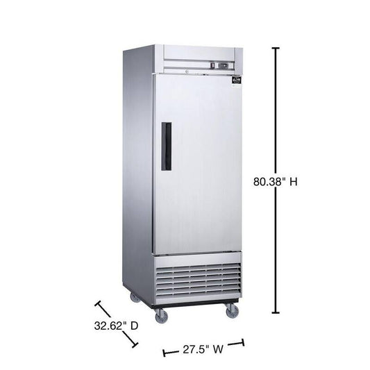 17.7 cu. ft. Auto-Defrost Commercial Upright Reach-in Freezer in Stainless Steel