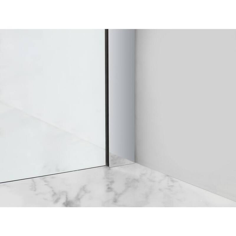 48 in. - 52 in. x 32 in. x 80 in. Frameless Corner Sliding Shower Enclosure Clear Glass in Polished Chrome Right