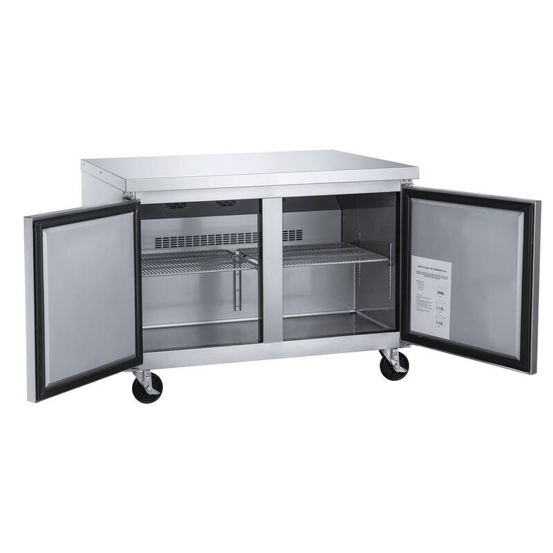 48.125 in. W 12.2 cu. ft. 2-Door Commercial Upright Undercounter Freezer