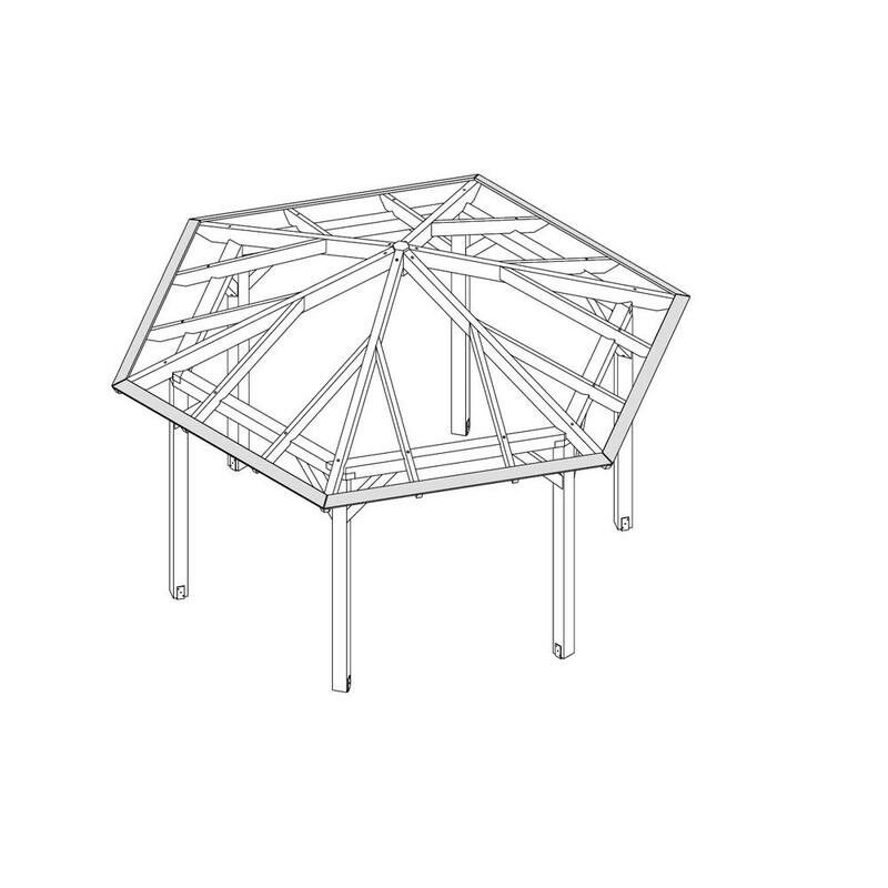 11 ft. x 11 ft. Natural Nordic Spruce Wood Gazebo