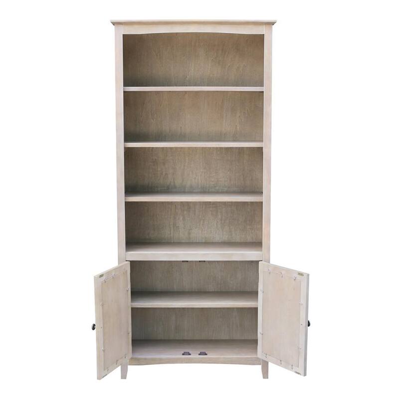 72 in. Weathered Taupe Gray Wood 6-shelf Standard Bookcase with Adjustable Shelves