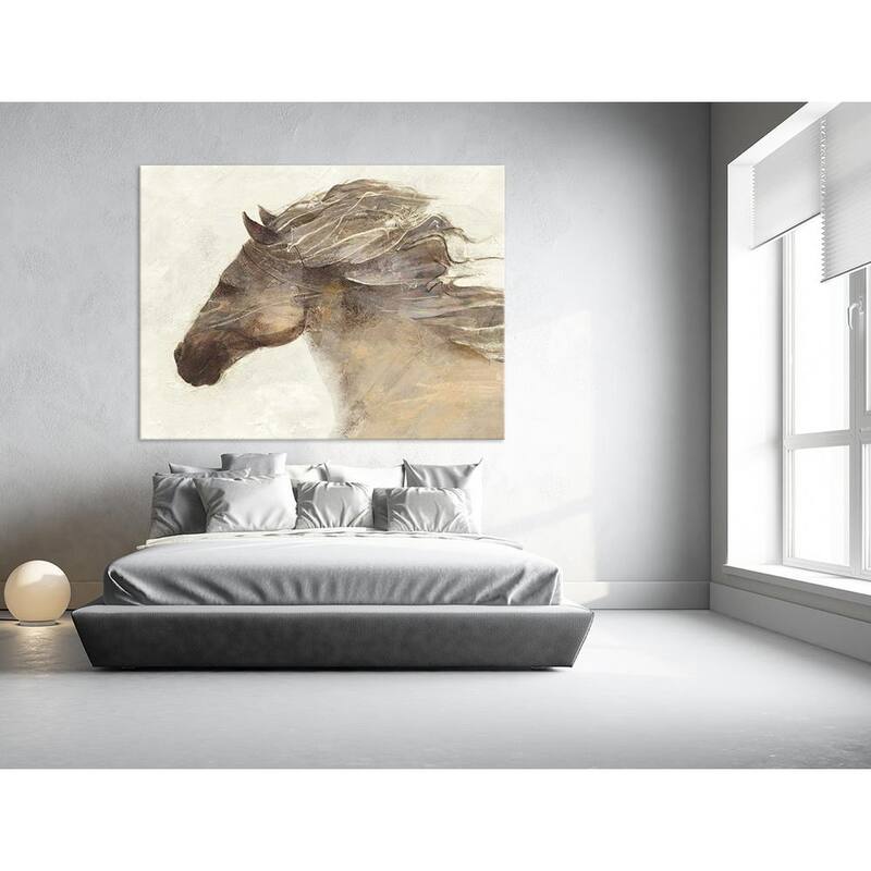 54 in. x 72 in. Into the Wind Ivory by Albena Hristova Printed Framed Canvas Wall Art