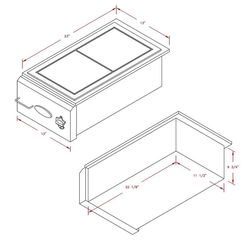 12 in. Built-In BBQ Stainless Steel Cocktail Center