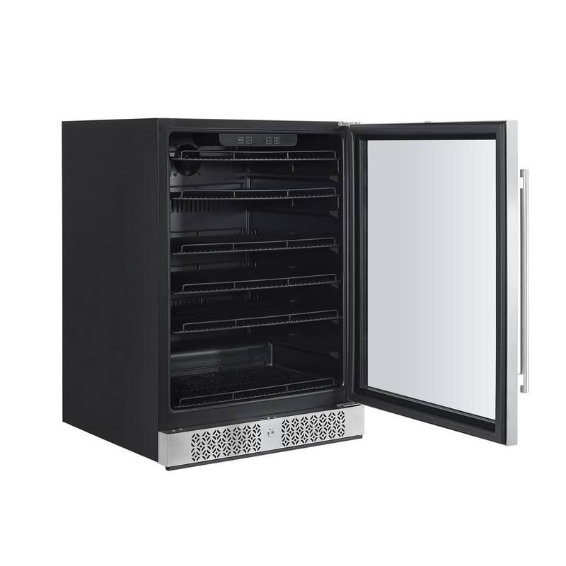 24 in. 5.2 cu. ft. Single Zone 140 of 12 oz. Can Built-In/Freestanding Beverage Cooler in Stainless Steel