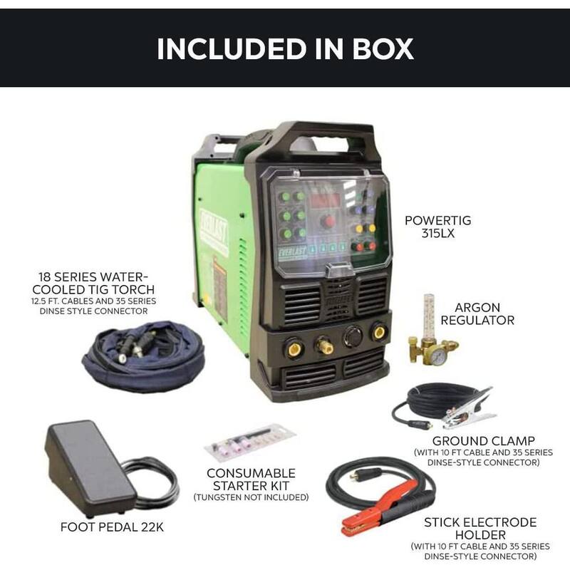 315 Amp PowerTIG 315LX IGBT Digital Inverter AC/DC Stick/TIG Welder with High Frequency and Lift TIG Start 240V