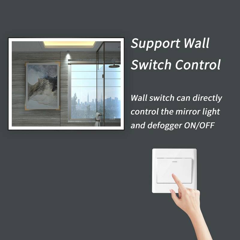 40 in. W x 32 in. H Rectangular Framed Wall Mount Anti-Fog LED Light Bathroom Vanity Mirror