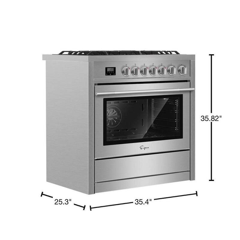 36 in. 3.9 cu. ft. Slide-In Single Oven Gas Range with Convection Oven and Storage Drawer in Stainless Steel