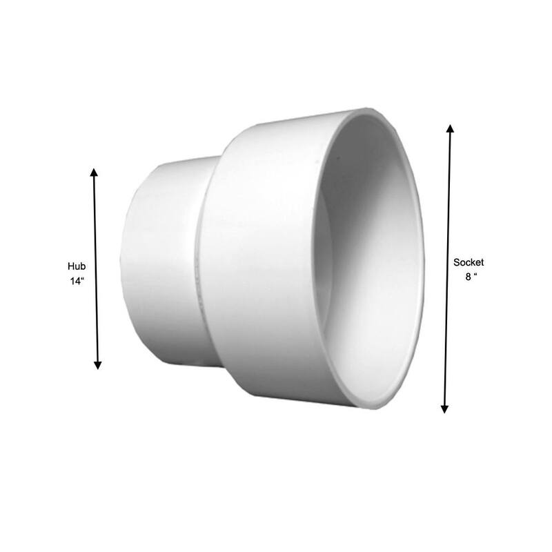 8 in. x 14 in. PVC DWV Pipe Increaser Reducer Bush