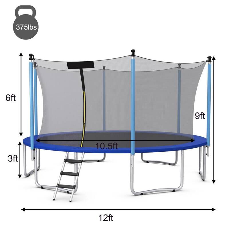 12 ft. Trampoline Combo Bounding Bed Trampoline with Ladder Enclosure Net