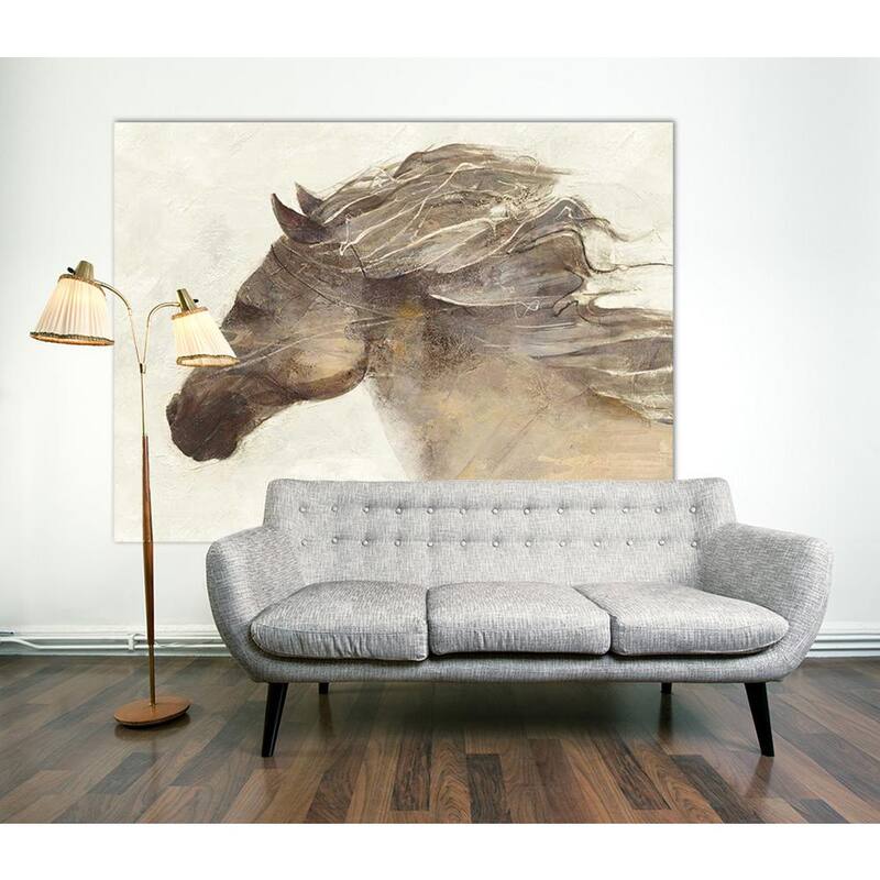 54 in. x 72 in. Into the Wind Ivory by Albena Hristova Printed Framed Canvas Wall Art