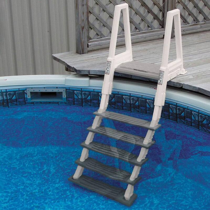 46 in. to 56 in. Plastic Pool Ladder with 6 Steps for Above Ground Pool