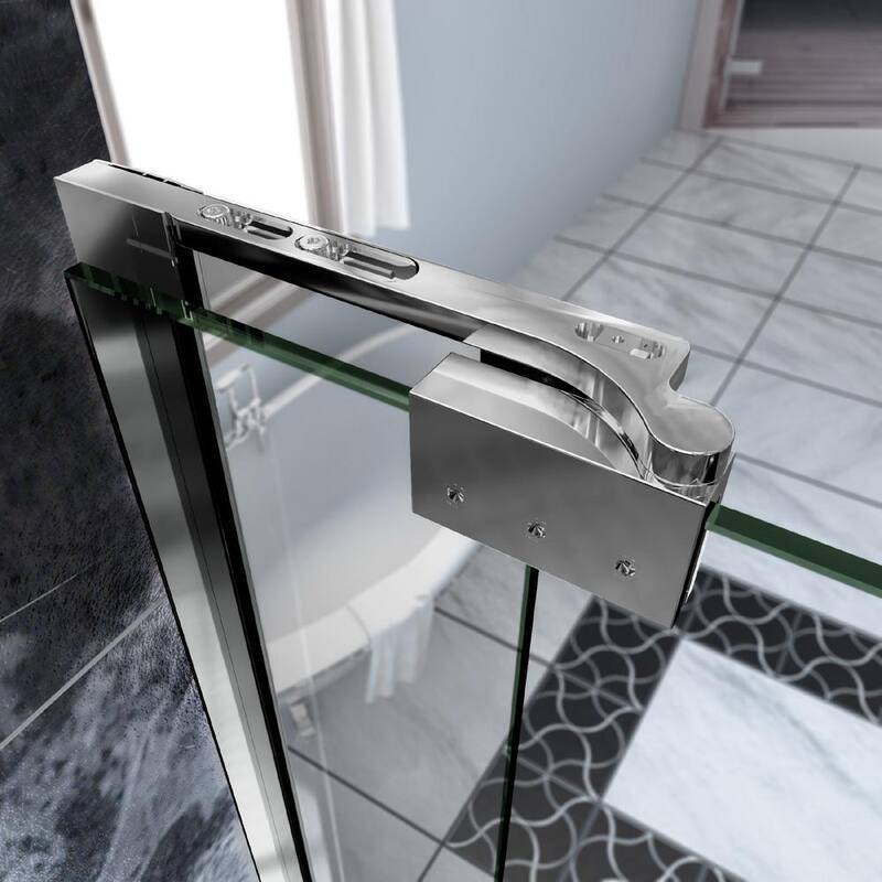 Allure 66 in. to 67 in. x 73 in. Semi-Frameless Pivot Shower Door in Chrome