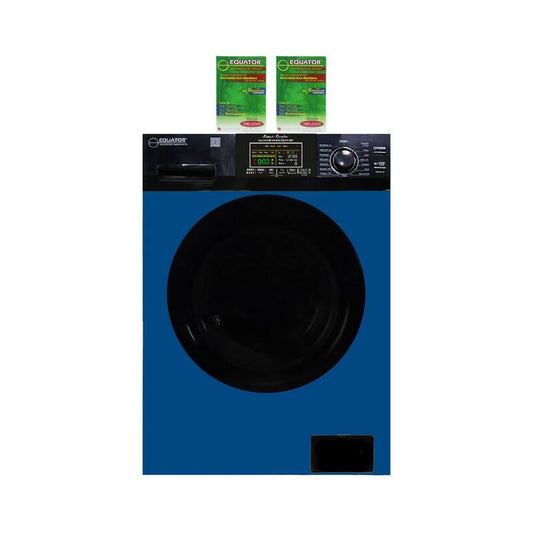 33.5 in. 18 lbs. 1.9 cu. ft. 110V Washer Smart Home All-in-One Washer and Dryer Combo in Blue/Black