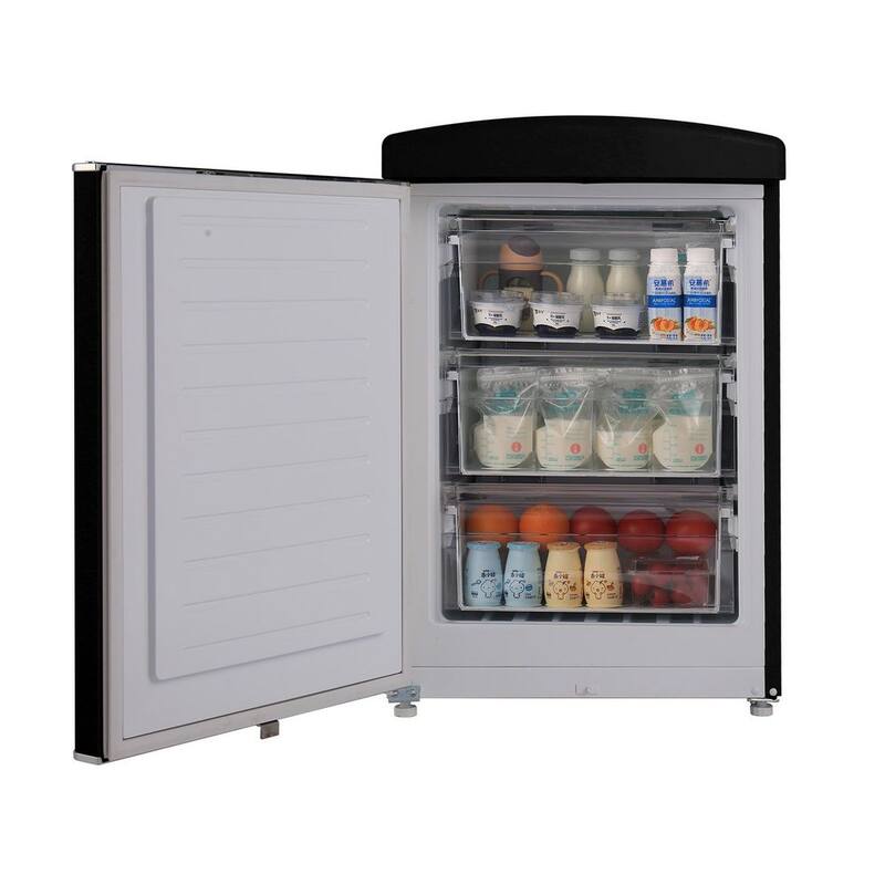 3.25 cu. ft. Retro Convertible Freezer-Refrigerator Frost Free in Black